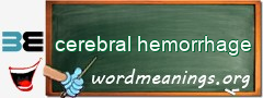 WordMeaning blackboard for cerebral hemorrhage